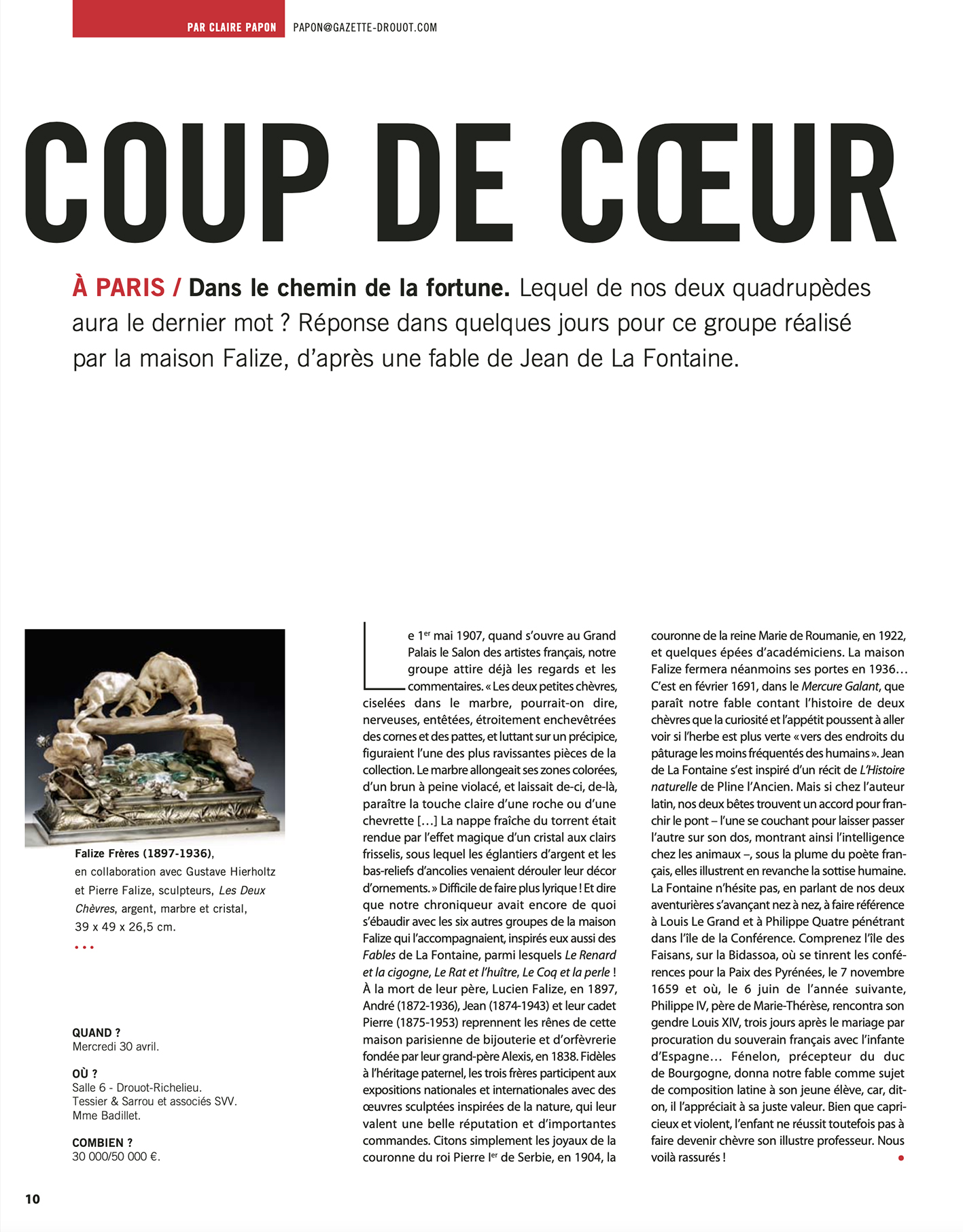 Dans le chemin de la fortune Tessier & Sarrou et Associés